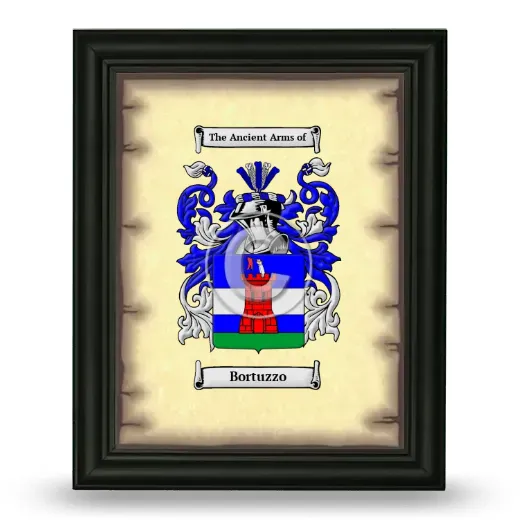 Bortuzzo Coat of Arms Framed - Black