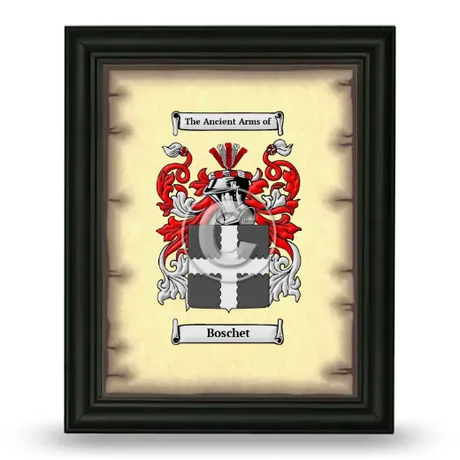 Boschet Coat of Arms Framed - Black