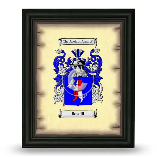 Boselli Coat of Arms Framed - Black