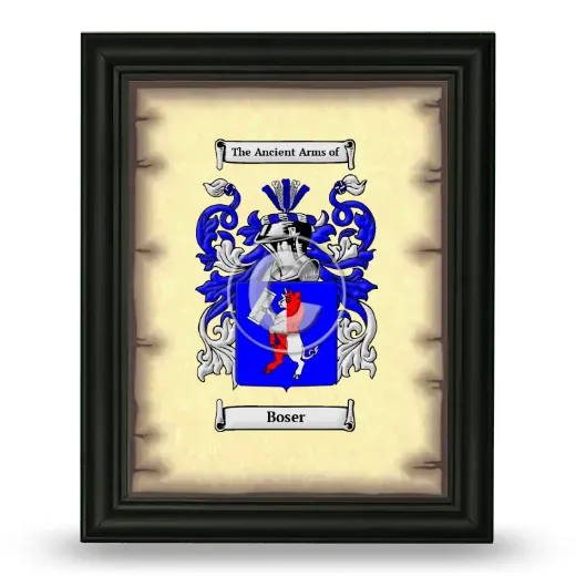 Boser Coat of Arms Framed - Black