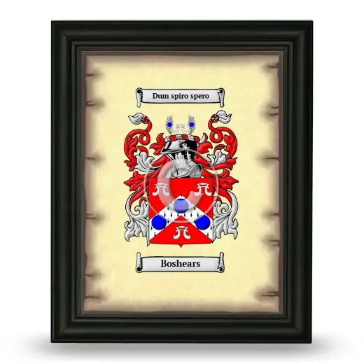 Boshears Coat of Arms Framed - Black