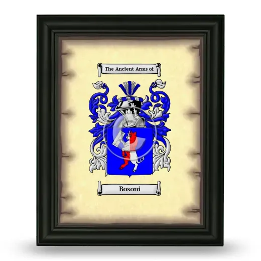 Bosoni Coat of Arms Framed - Black