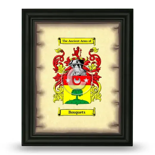 Bosquets Coat of Arms Framed - Black