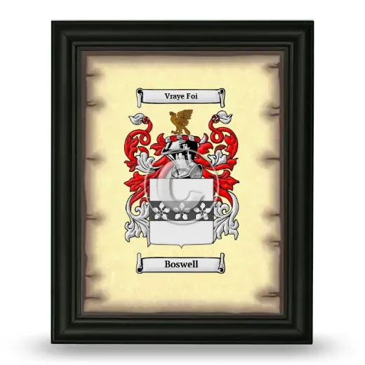 Boswell Coat of Arms Framed - Black