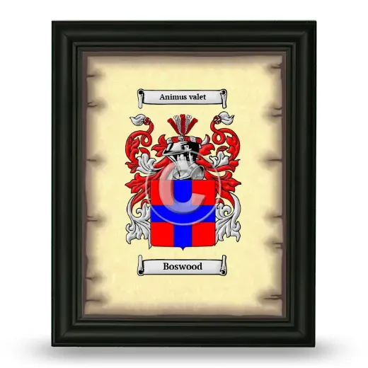 Boswood Coat of Arms Framed - Black