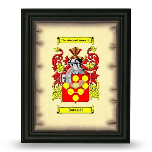 Boteriel Coat of Arms Framed - Black