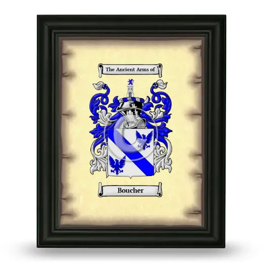 Boucher Coat of Arms Framed - Black