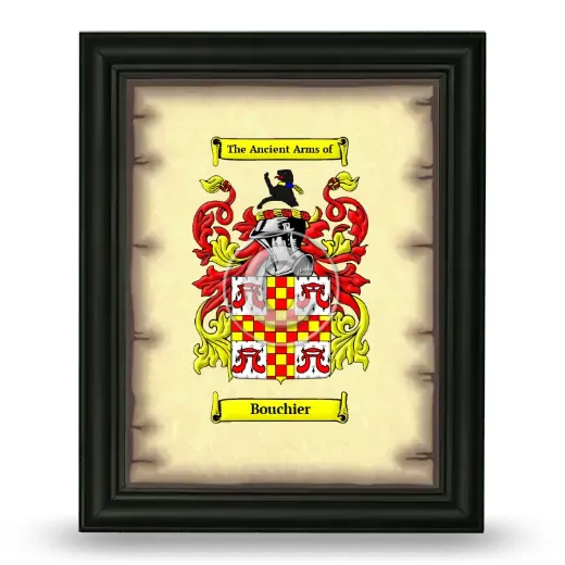 Bouchier Coat of Arms Framed - Black