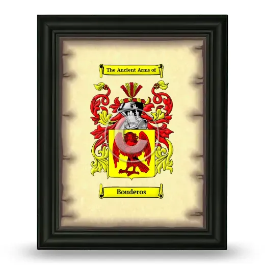 Bouderos Coat of Arms Framed - Black