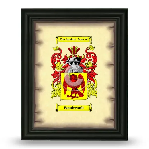 Boudreault Coat of Arms Framed - Black