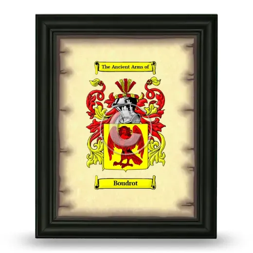 Boudrot Coat of Arms Framed - Black