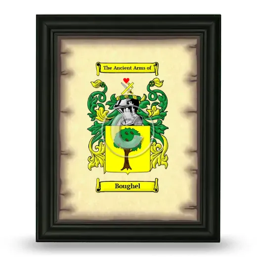 Boughel Coat of Arms Framed - Black