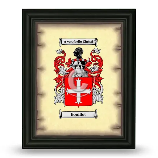 Bouillot Coat of Arms Framed - Black