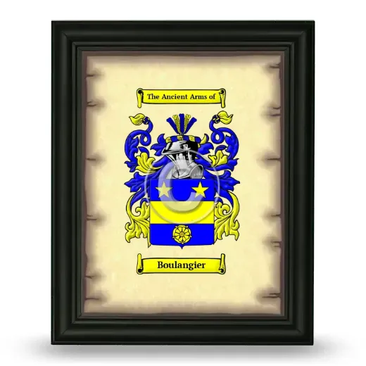 Boulangier Coat of Arms Framed - Black