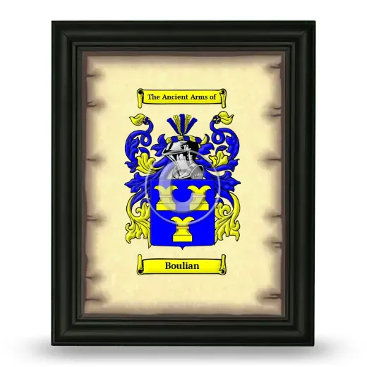 Boulian Coat of Arms Framed - Black