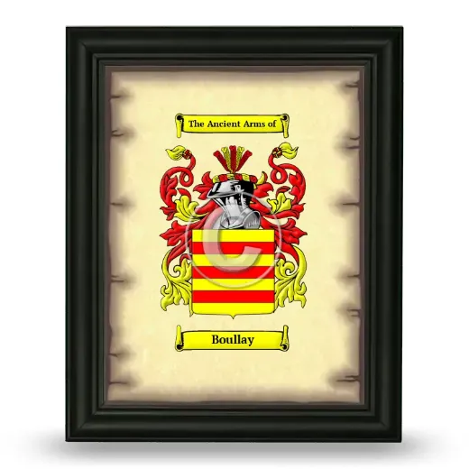 Boullay Coat of Arms Framed - Black
