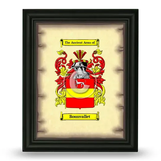 Bounvallet Coat of Arms Framed - Black