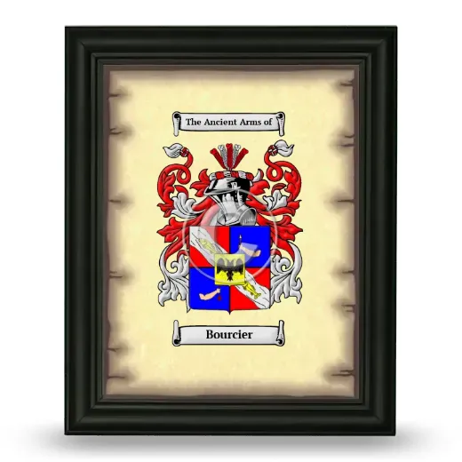 Bourcier Coat of Arms Framed - Black