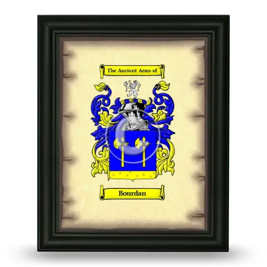 Bourdan Coat of Arms Framed - Black