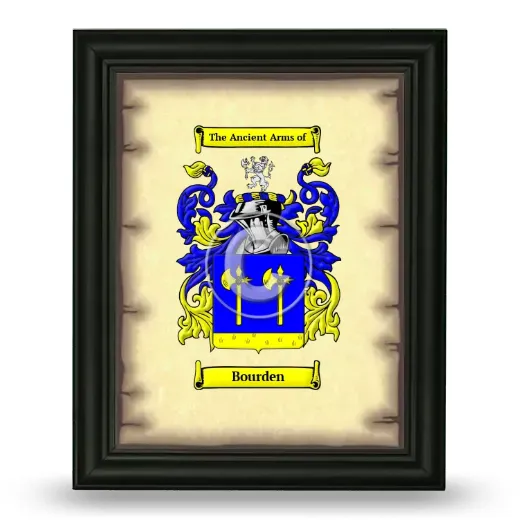 Bourden Coat of Arms Framed - Black