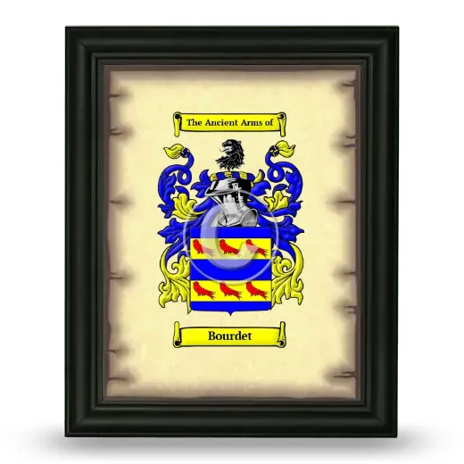 Bourdet Coat of Arms Framed - Black