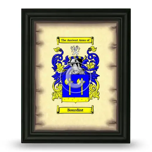 Bourdint Coat of Arms Framed - Black