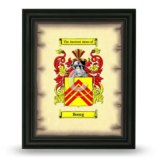 Bourg Coat of Arms Framed - Black