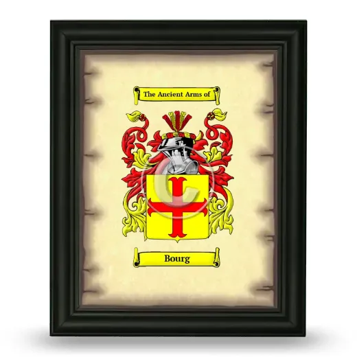 Bourg Coat of Arms Framed - Black