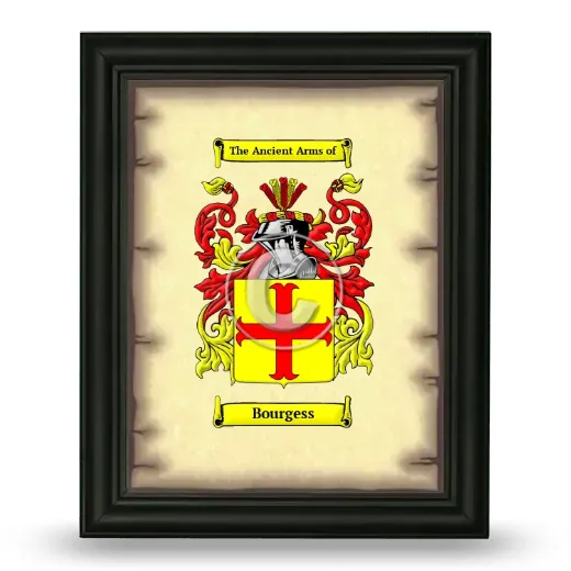 Bourgess Coat of Arms Framed - Black