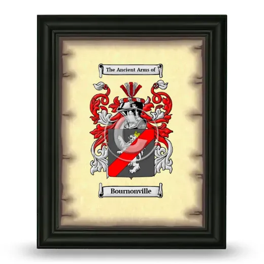 Bournonville Coat of Arms Framed - Black