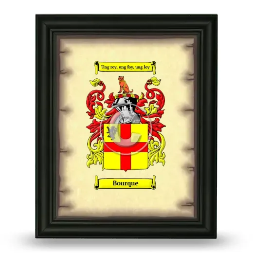 Bourque Coat of Arms Framed - Black