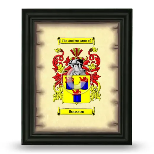 Bousson Coat of Arms Framed - Black