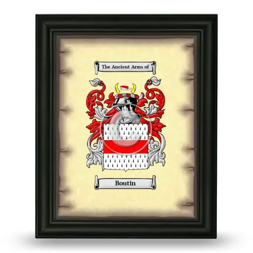 Boutin Coat of Arms Framed - Black