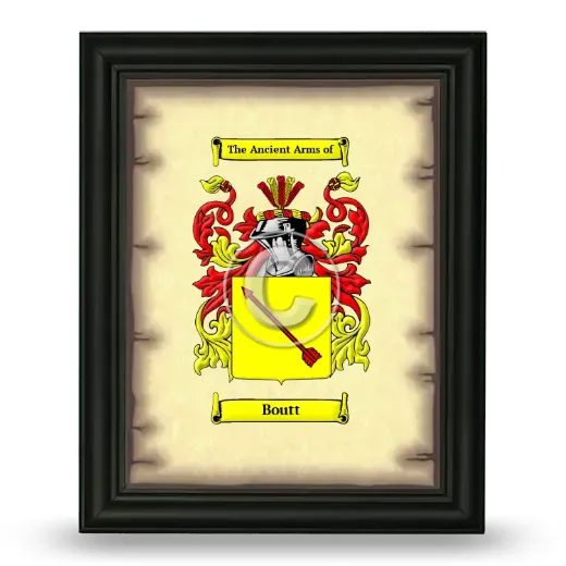 Boutt Coat of Arms Framed - Black