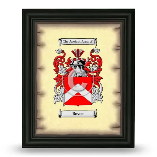 Bovee Coat of Arms Framed - Black