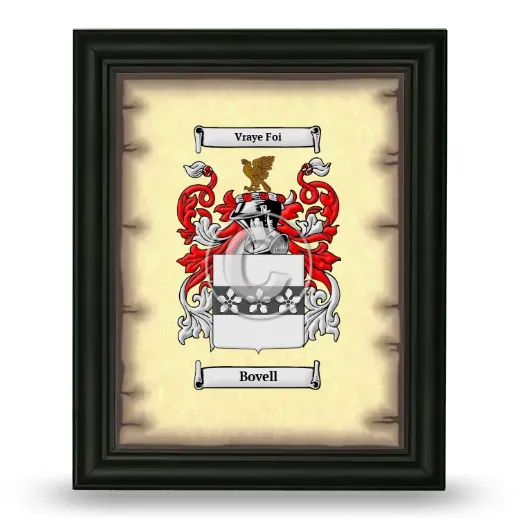 Bovell Coat of Arms Framed - Black