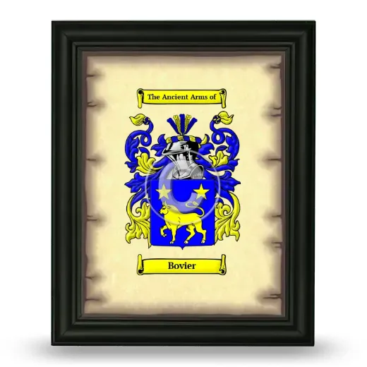 Bovier Coat of Arms Framed - Black