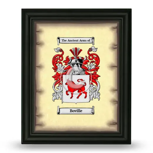 Boville Coat of Arms Framed - Black