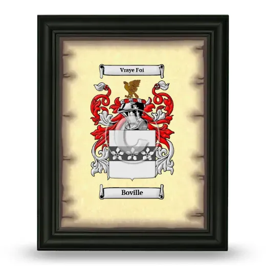 Boville Coat of Arms Framed - Black