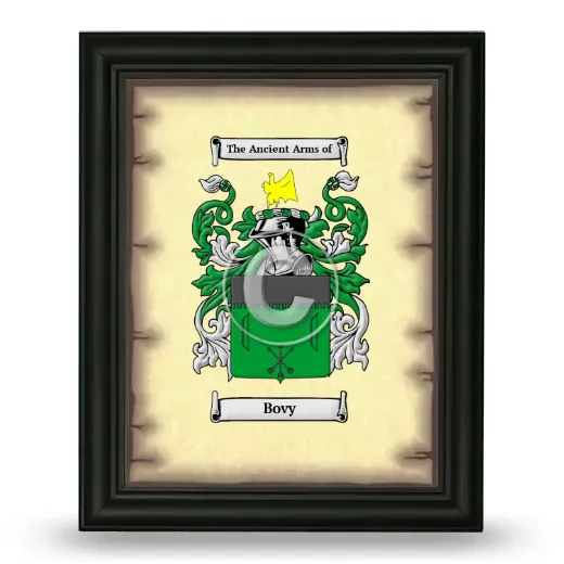 Bovy Coat of Arms Framed - Black