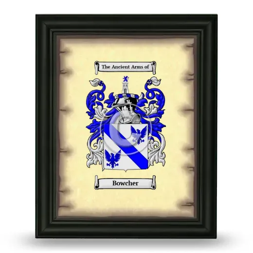 Bowcher Coat of Arms Framed - Black