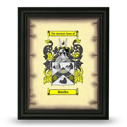 Bowles Coat of Arms Framed - Black
