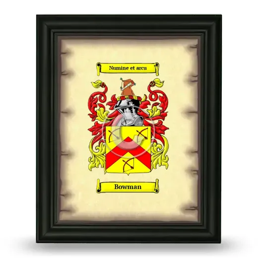 Bowman Coat of Arms Framed - Black