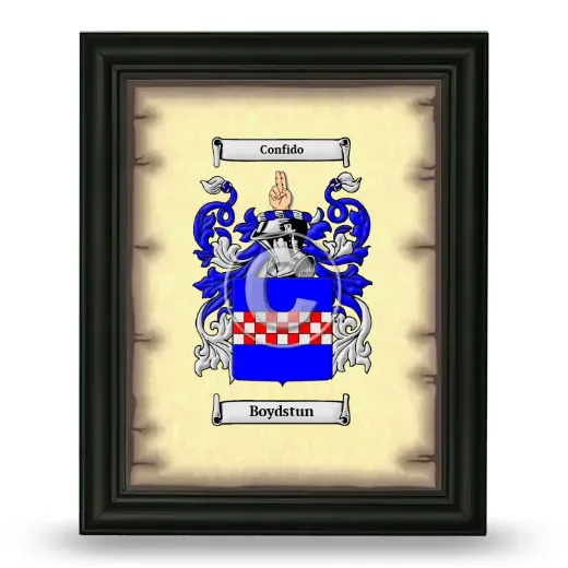 Boydstun Coat of Arms Framed - Black