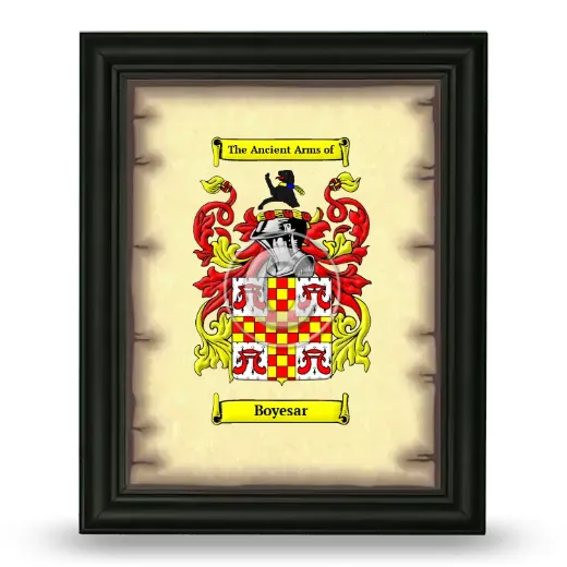Boyesar Coat of Arms Framed - Black
