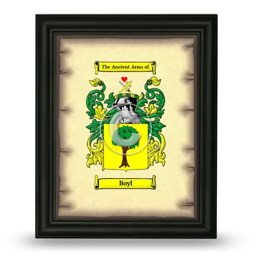 Boyl Coat of Arms Framed - Black