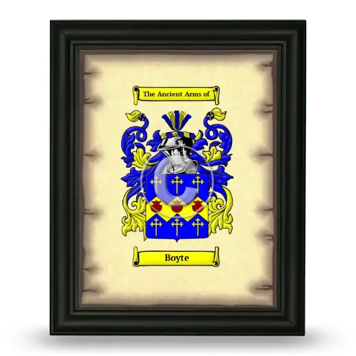 Boyte Coat of Arms Framed - Black