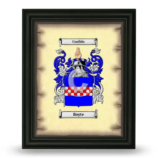 Boyte Coat of Arms Framed - Black