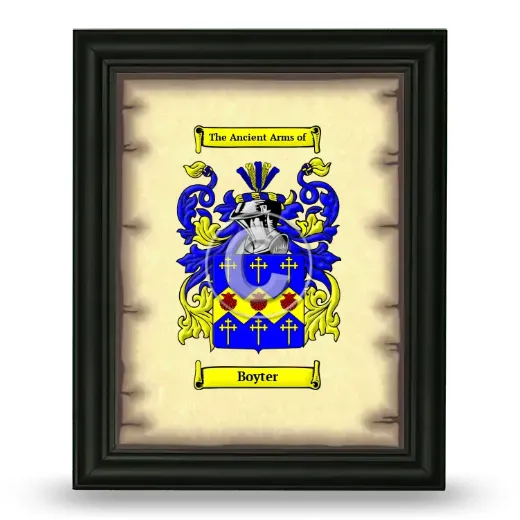 Boyter Coat of Arms Framed - Black