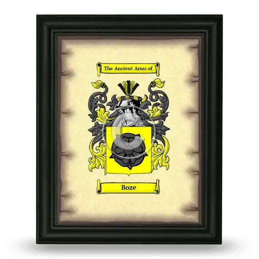 Boze Coat of Arms Framed - Black